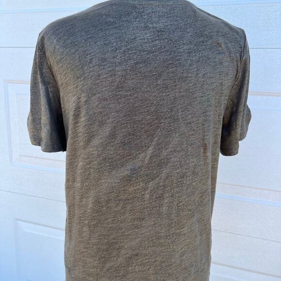 Loft, green shimmer, vintage soft, short sleeve, rounded neckline, women's XS - Picture 8 of 10